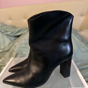 Elegant Black Leather Ankle Boots